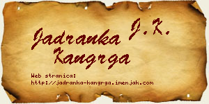 Jadranka Kangrga vizit kartica